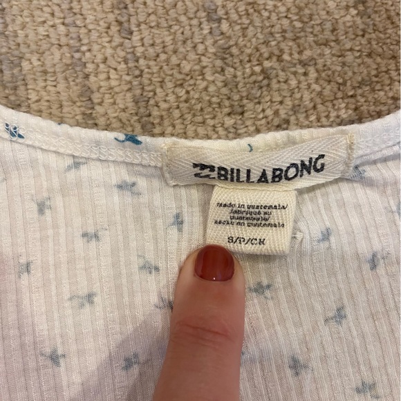 Billabong Find Me Wrap Baby Tee, Blue Floral, Small - Picture 3 of 4